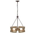 Rustic Farmhouse 4 Light Wood Grain Chandelier Pendant 19 Inch M517