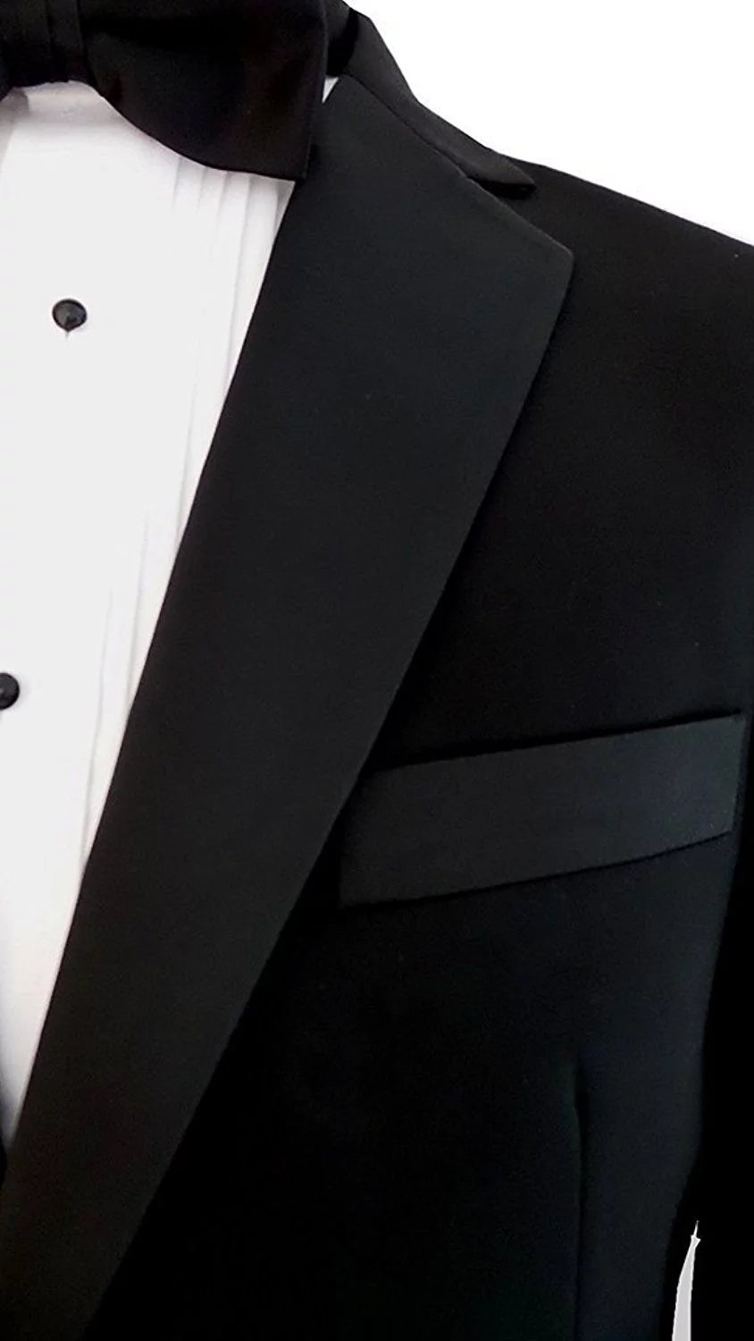 Black Single Breasted Notch Lapel Tuxedo Suit Set P857