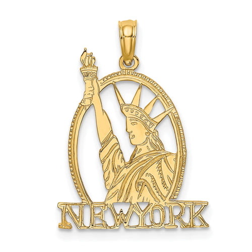 14K Yellow Gold Pendant Charm With 10K Rope Chain Necklace F810