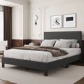 Queen Size Dark Gray Upholstered Bed Frame L2374