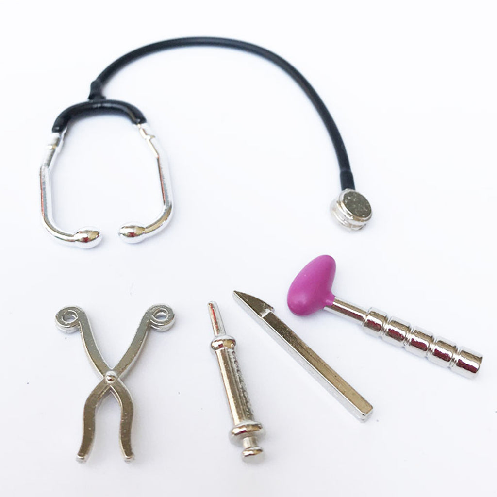 5Pcs 1/12 Dollhouse Mini Stethoscope Hospital Accessories Toys Set Z78284
