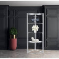 Contemporary Triangle Display Shelf Tempered Glass Chrome L786504