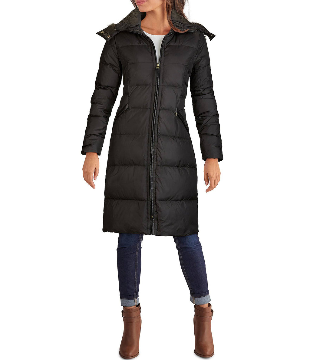 Faux Fur-Trim Puffer Coat Medium / Black M16143