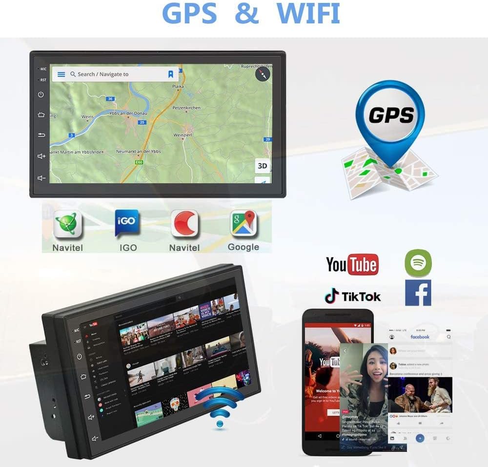 Double Din Car Radio with Navigation Touch Screen Bluetooth Backup Camera K34675
