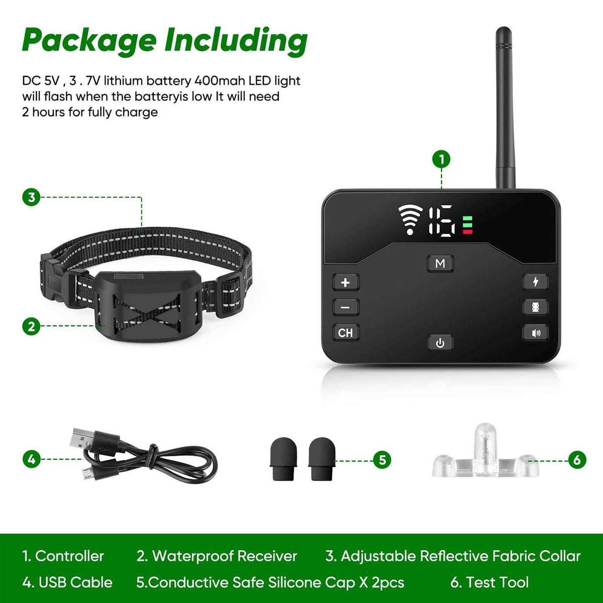 Wireless Dog Fence & Remote Training Collar Z3850