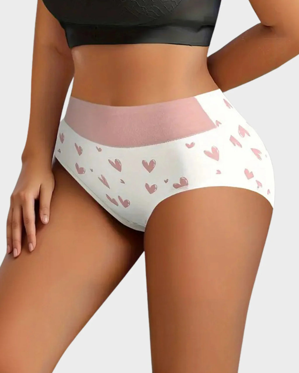 Cotton Heart Print High-Waist Panties 6 Pack E51360