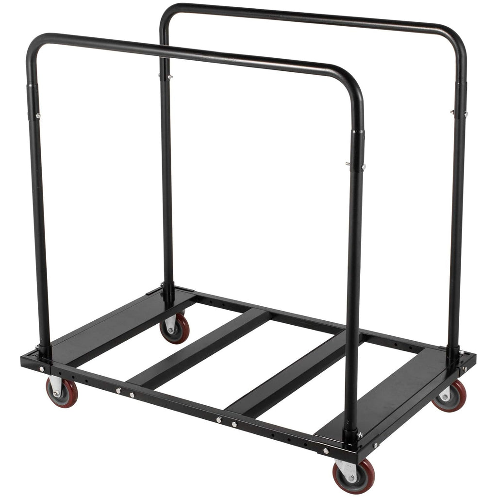 Black Folding Cart Steel Frame Rolling Casters 10 Table Capacity W845843