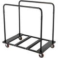 Black Folding Cart Steel Frame Rolling Casters 10 Table Capacity W845843