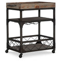 Driftwood Bar Cart with 4 Caster Wheel K668292
