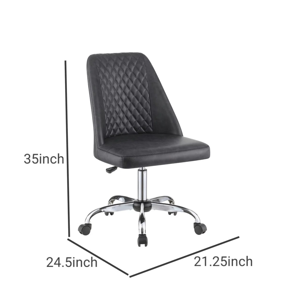 Gray Leatherette Office Chair with Star Base B414