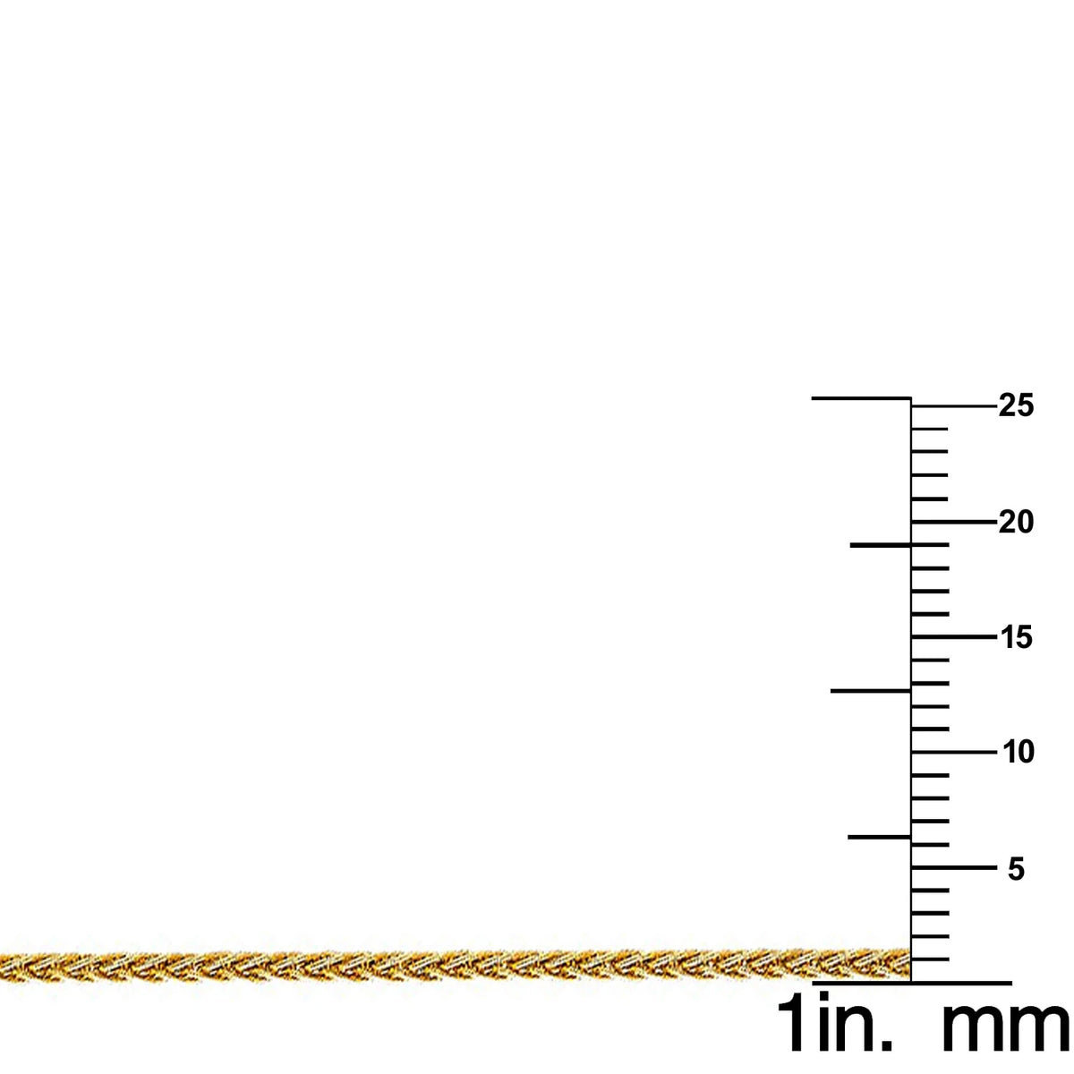 14K Yellow Gold 1.4-mm Matte-finish Wheat Chain K192