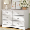 White 6 Drawer Wood Dresser G765438