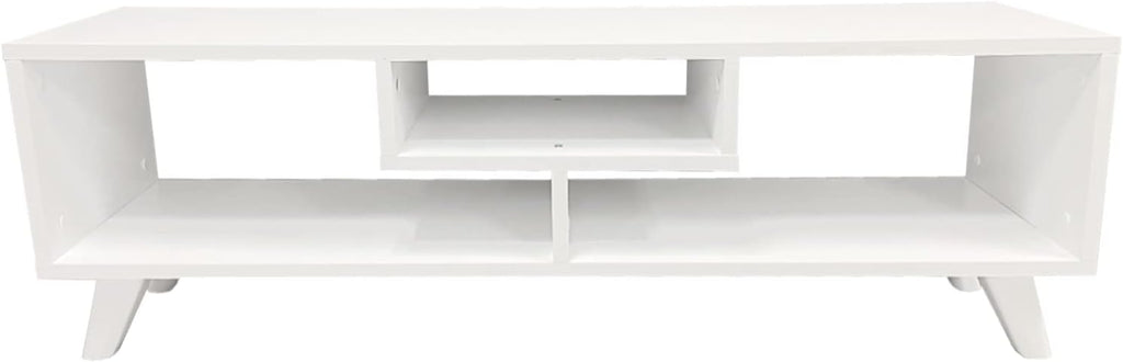 White TV Media Console with Cone Shape Feet Z62877