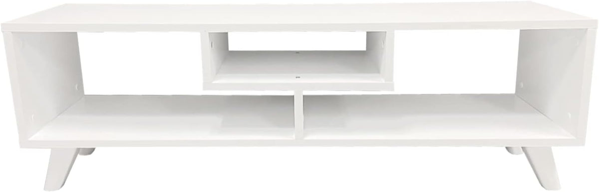 White TV Media Console with Cone Shape Feet Z62877