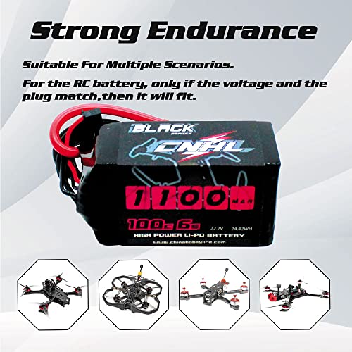 6S 1100mAh 100C 22.2V Lipo Battery with XT60 Plug (2 PCS) B638588
