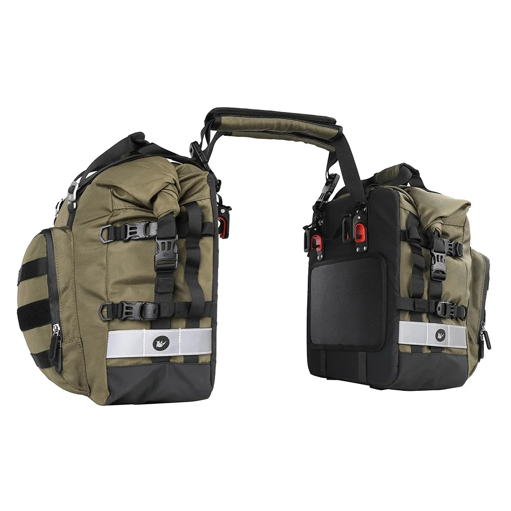 20L Polyester Motorcycle Side Saddle Bag with Removable Waterproof Inner Bag M392