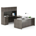 66 Inch U-Shape Desk with Storage Pedestal and Hutch O410015