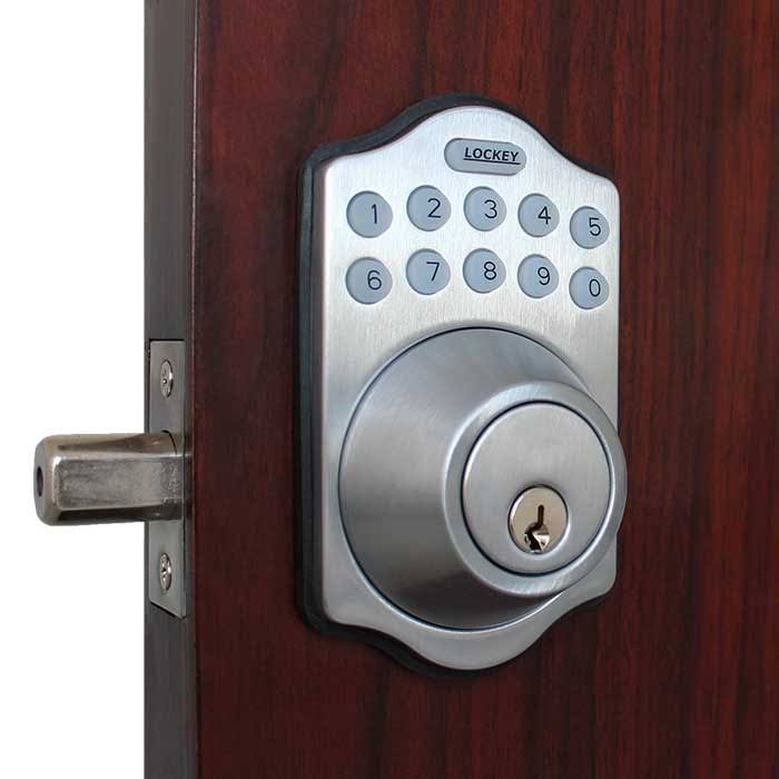 Satin Nickel Electronic Keypad Single Cylinder Deadbolt I848
