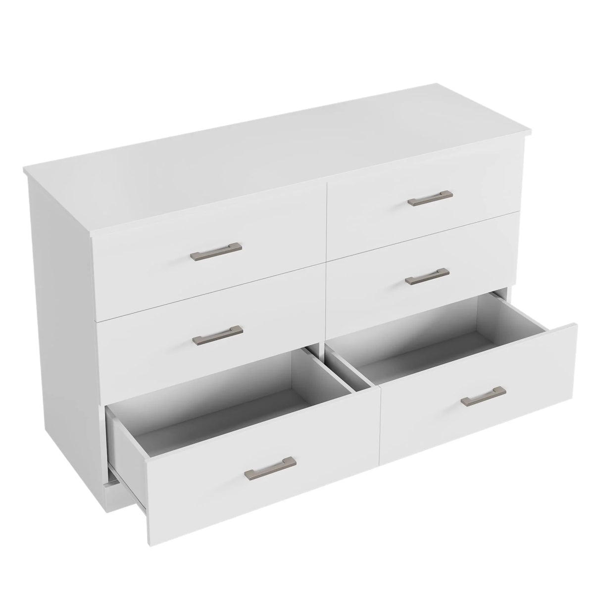 White 6 Drawer Wood Dresser M507