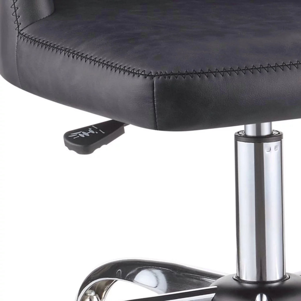 Gray Leatherette Office Chair with Star Base B414