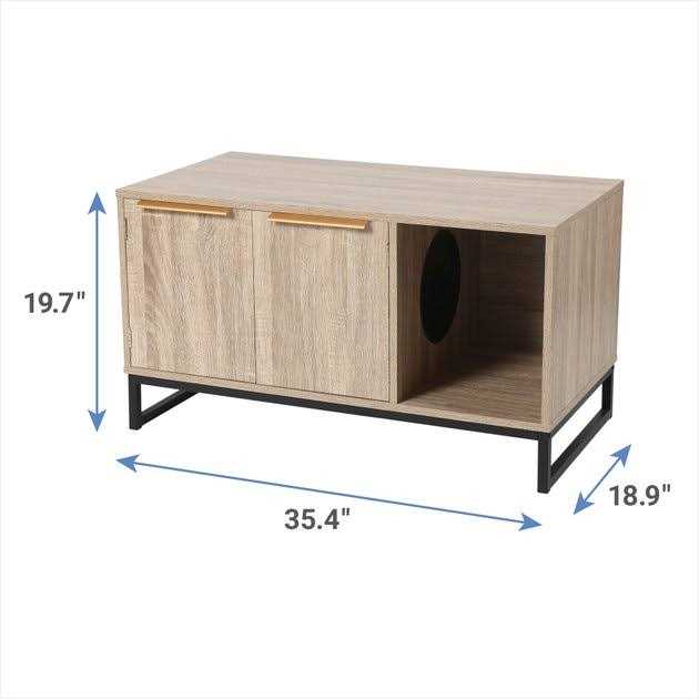Two Door Bench Cat Litter Box Cover W608