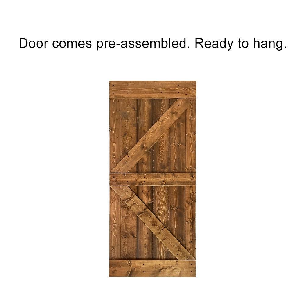 Sage Green Stained Solid Pine Wood Interior Sliding Barn Door Slab Q85740