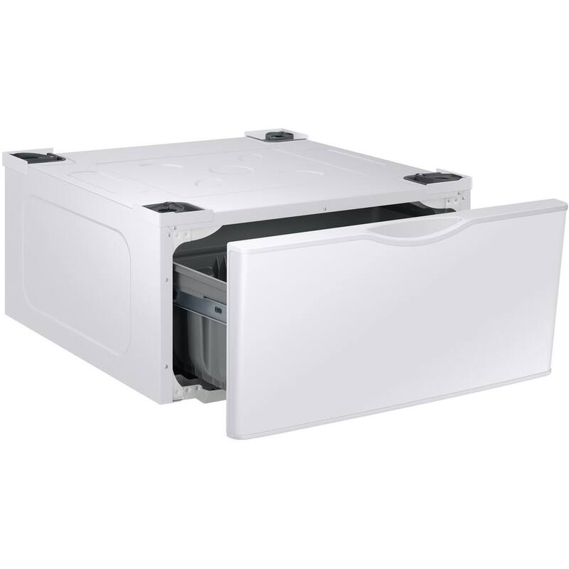 White Laundry Pedestal with Storage Drawer D16889