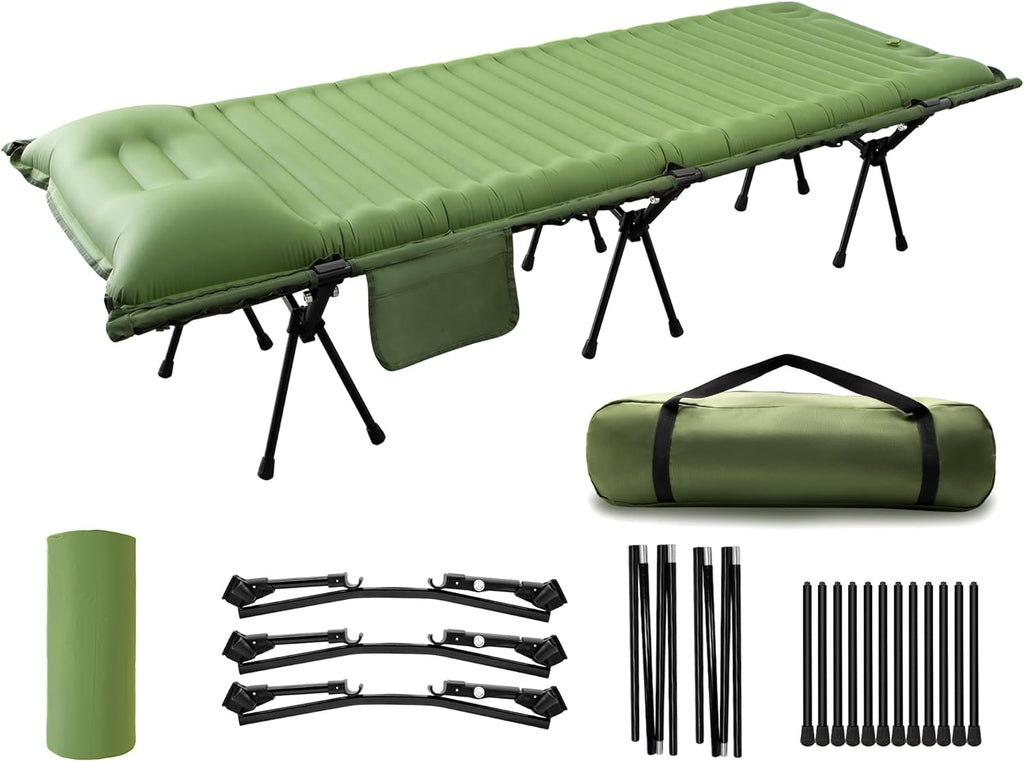 Army Green Camping Cot with Support Air Bed V54421