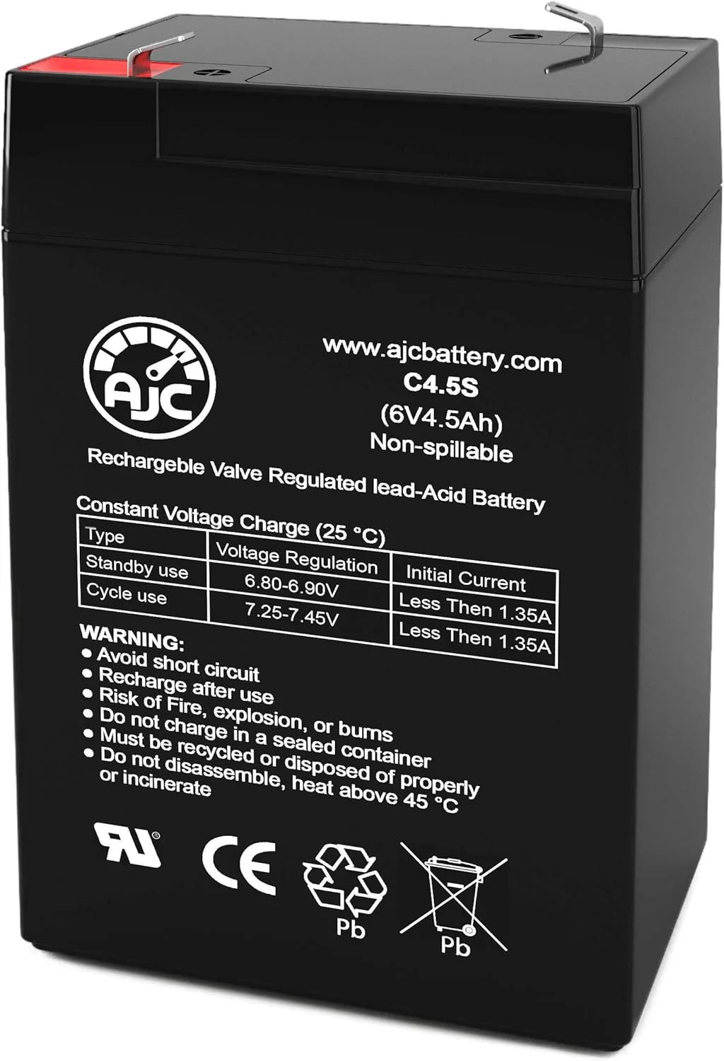 6V 4.5Ah Sealed Lead Acid Battery N7060