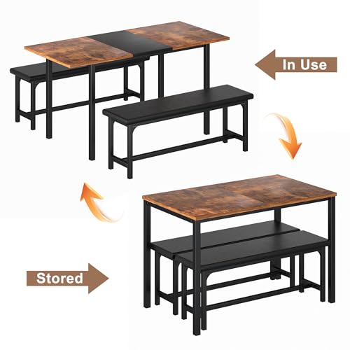 Extendable Kitchen Table with Benches R23258