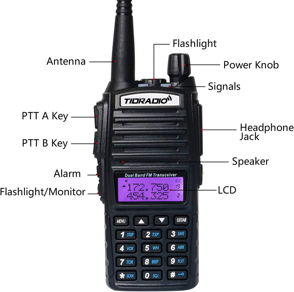2PCS Dual Band Ham Radio Handheld with Programming Cable and Long Antenna G47999