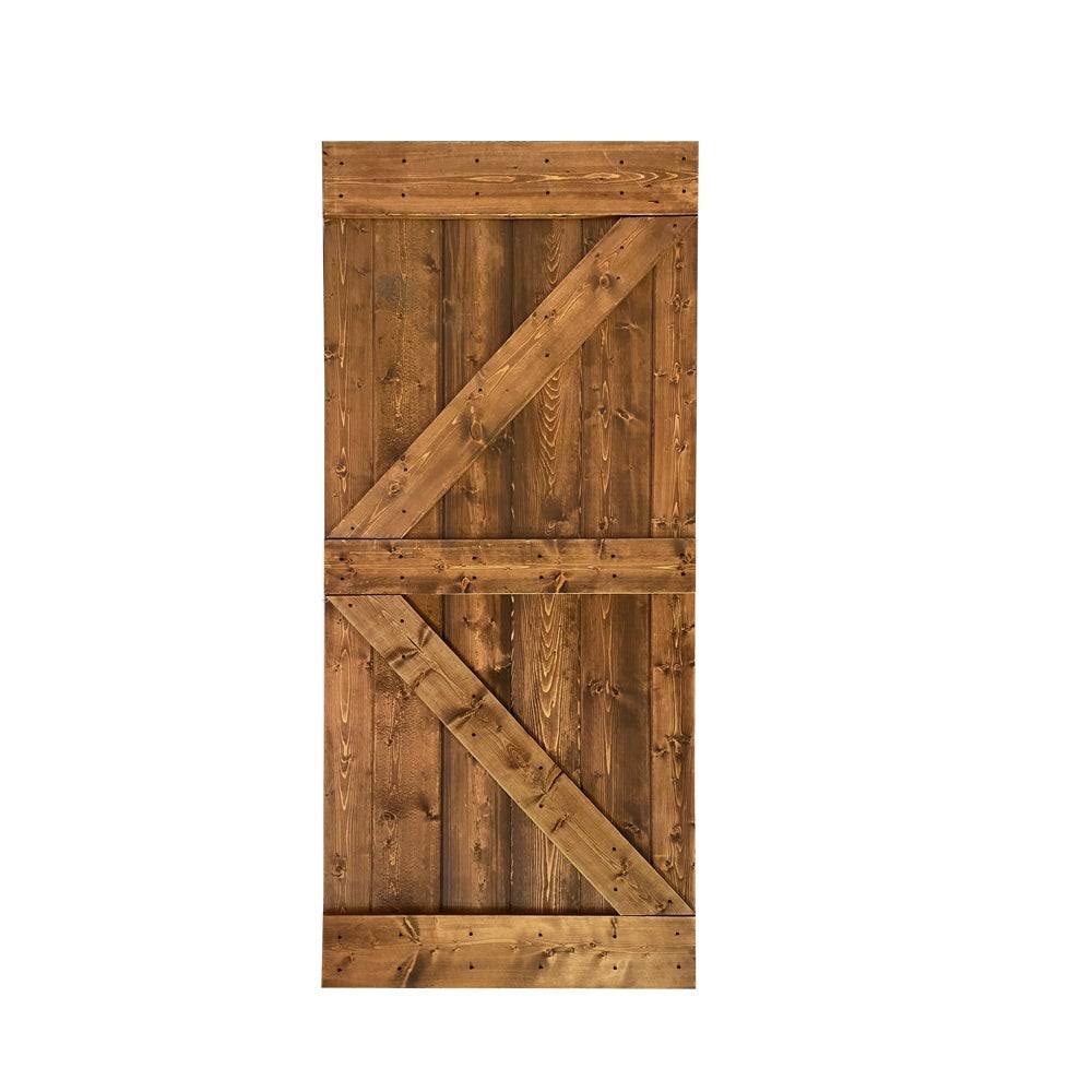 Sage Green Stained Solid Pine Wood Interior Sliding Barn Door Slab Q85740