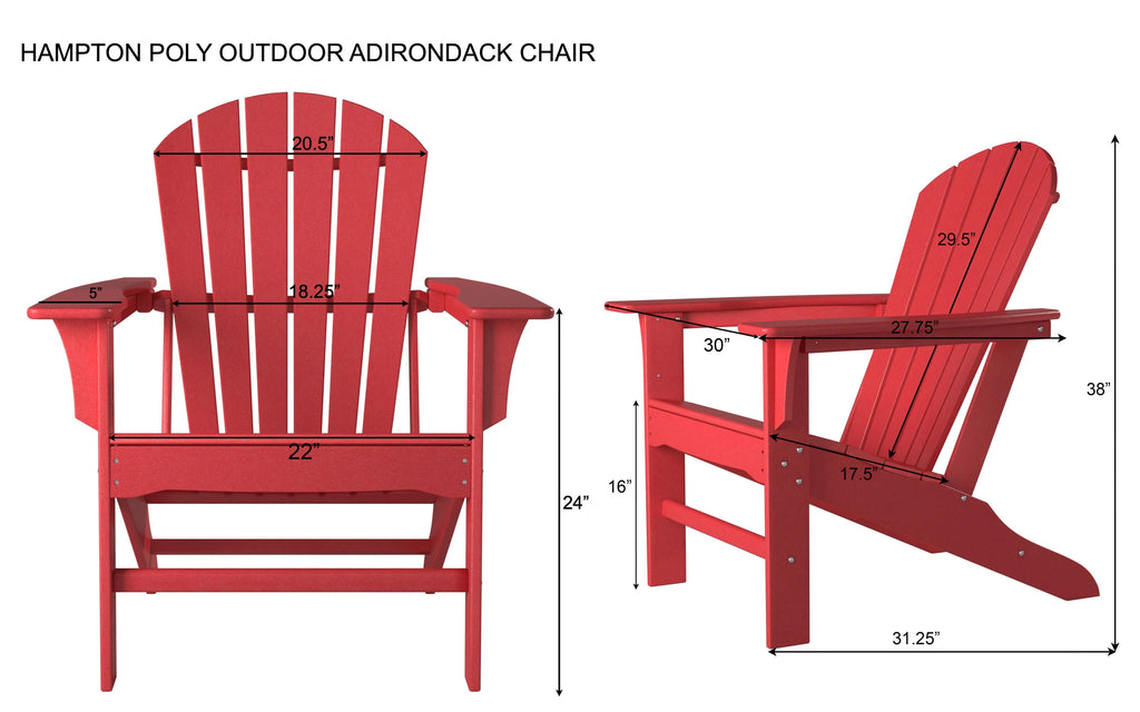 White Poly Outdoor Adirondack Chair A736426