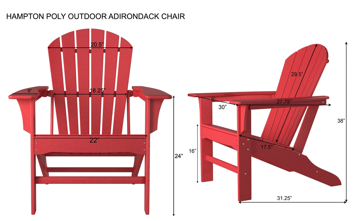White Poly Outdoor Adirondack Chair A736426