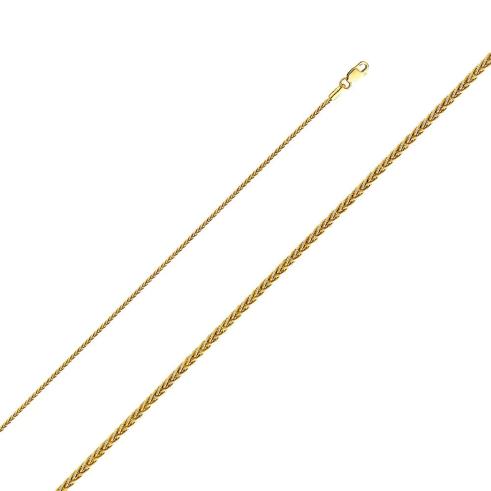 14K Yellow Gold 1.4-mm Matte-finish Wheat Chain K192