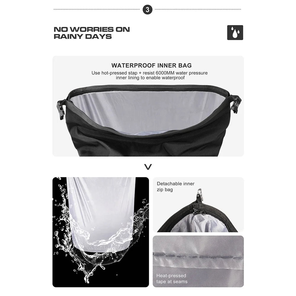 20L Polyester Motorcycle Side Saddle Bag with Removable Waterproof Inner Bag M392