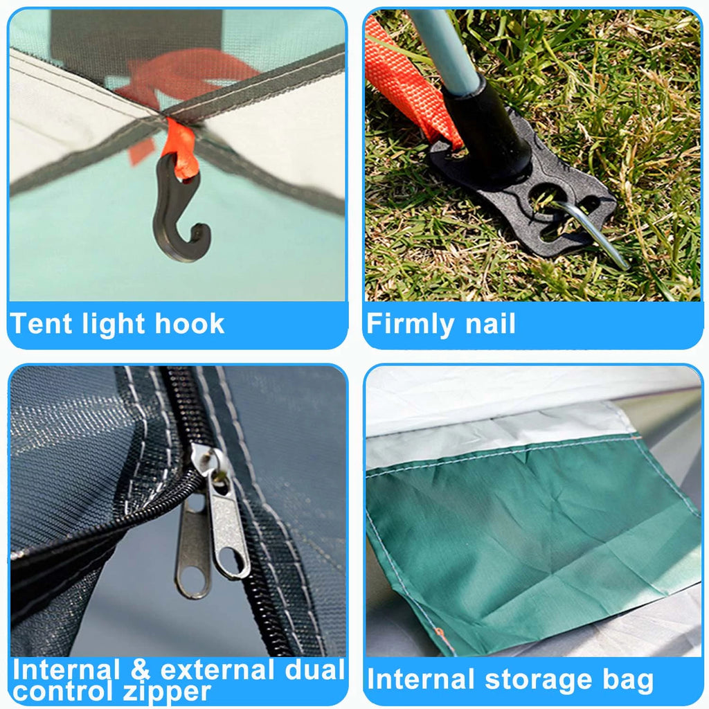 3/4 Person Waterproof Dome Camping Tent with Picnic Mat J576611