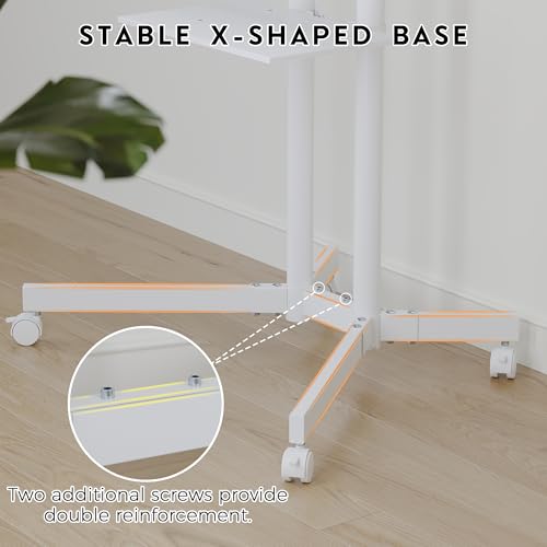 Black Mobile TV Stand for 32 to 85 inch Screens up to 121 lbs B7496