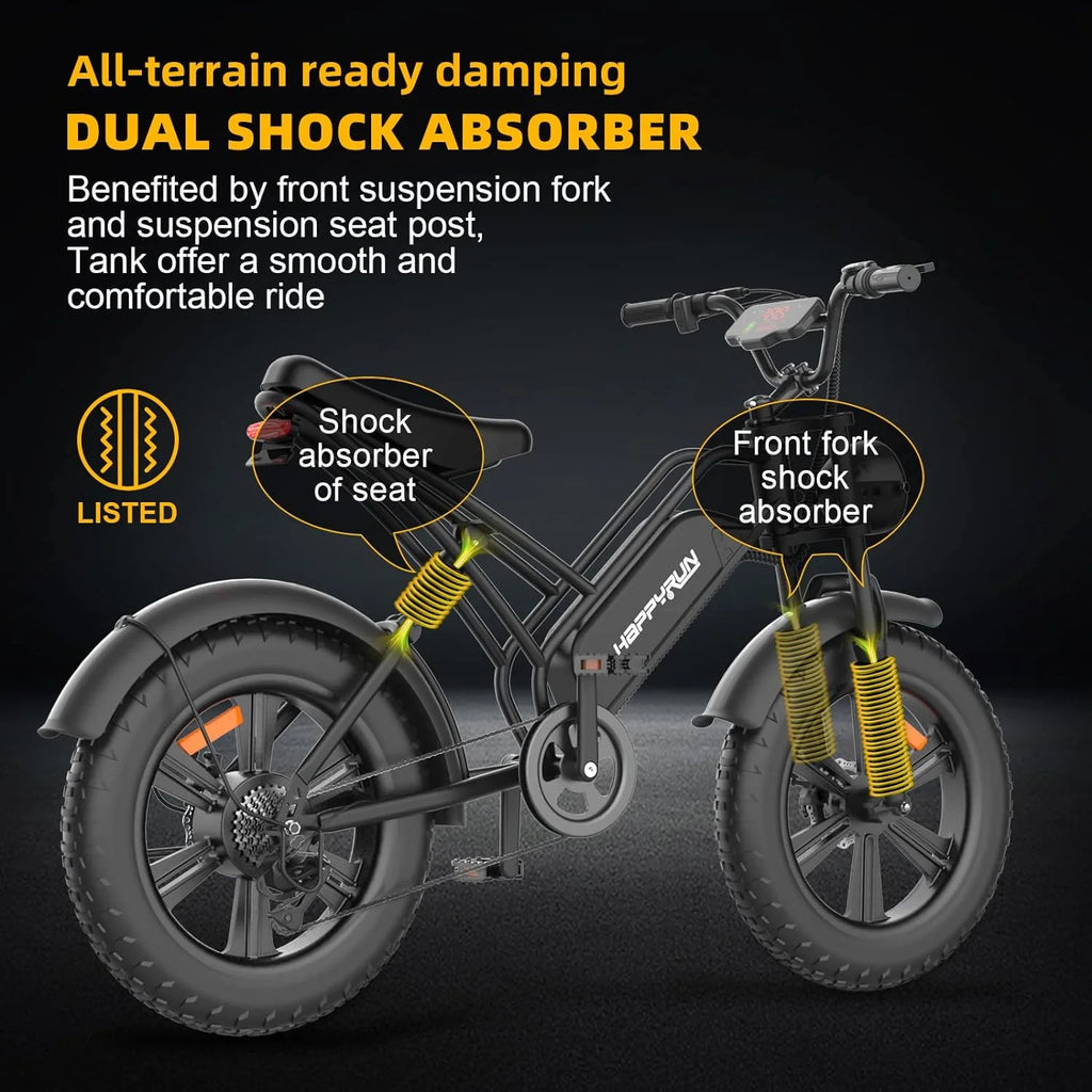 Electric Bike 20 Fat Tire 1500W 48V 18AH A3818