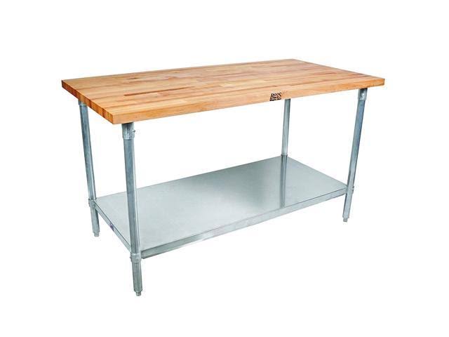Maple Wood Top Work Table with Lower Shelf Z2383
