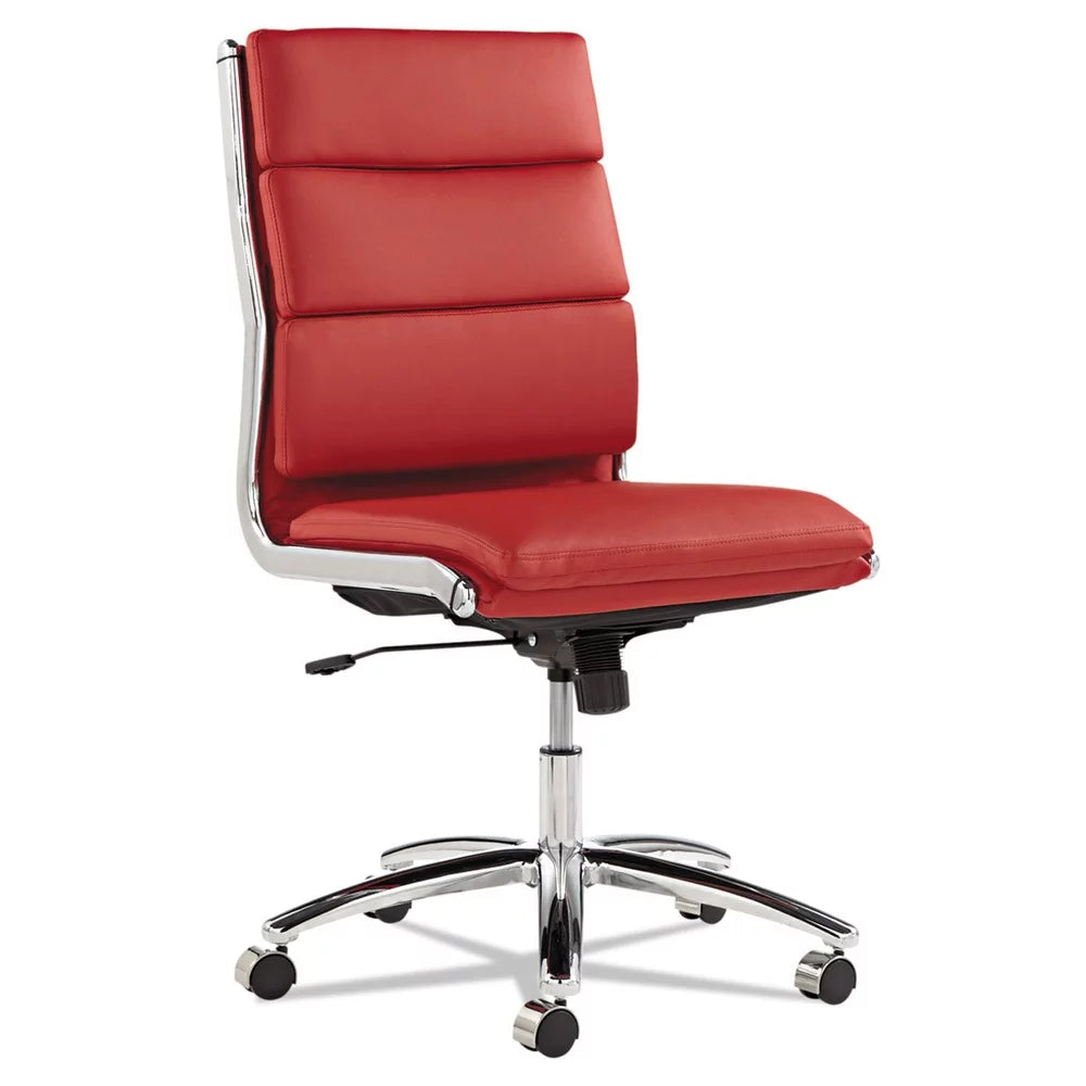 Red Faux Leather Mid-Back Chair N5598