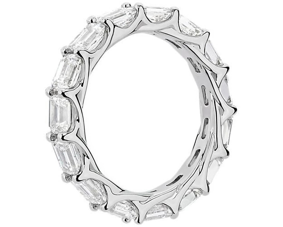14K White Gold Emerald Cut Diamond Eternity Band B665446