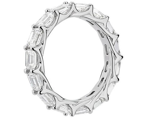 14K White Gold Emerald Cut Diamond Eternity Band B665446