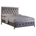 Grey Tufted Velvet Cal. King Bed N647311