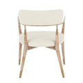 Contemporary Chair Set of 2 Cream Fabric White Washed Wood Copper Washed W13285