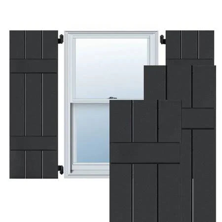Black Composite Board-n-Batten Shutters, Per Pair F1169