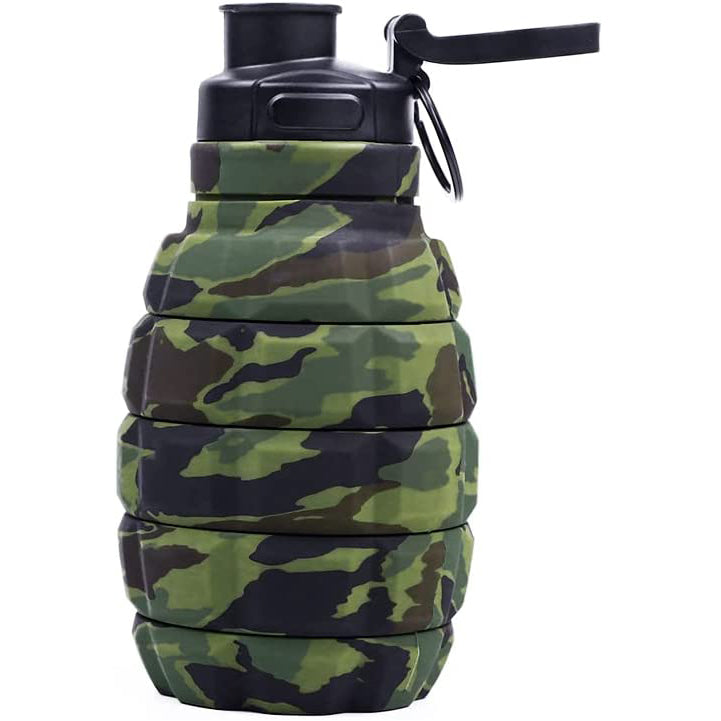 Green Camo Collapsible Spill Resistant Silicone Spit Cup with Lid B664265