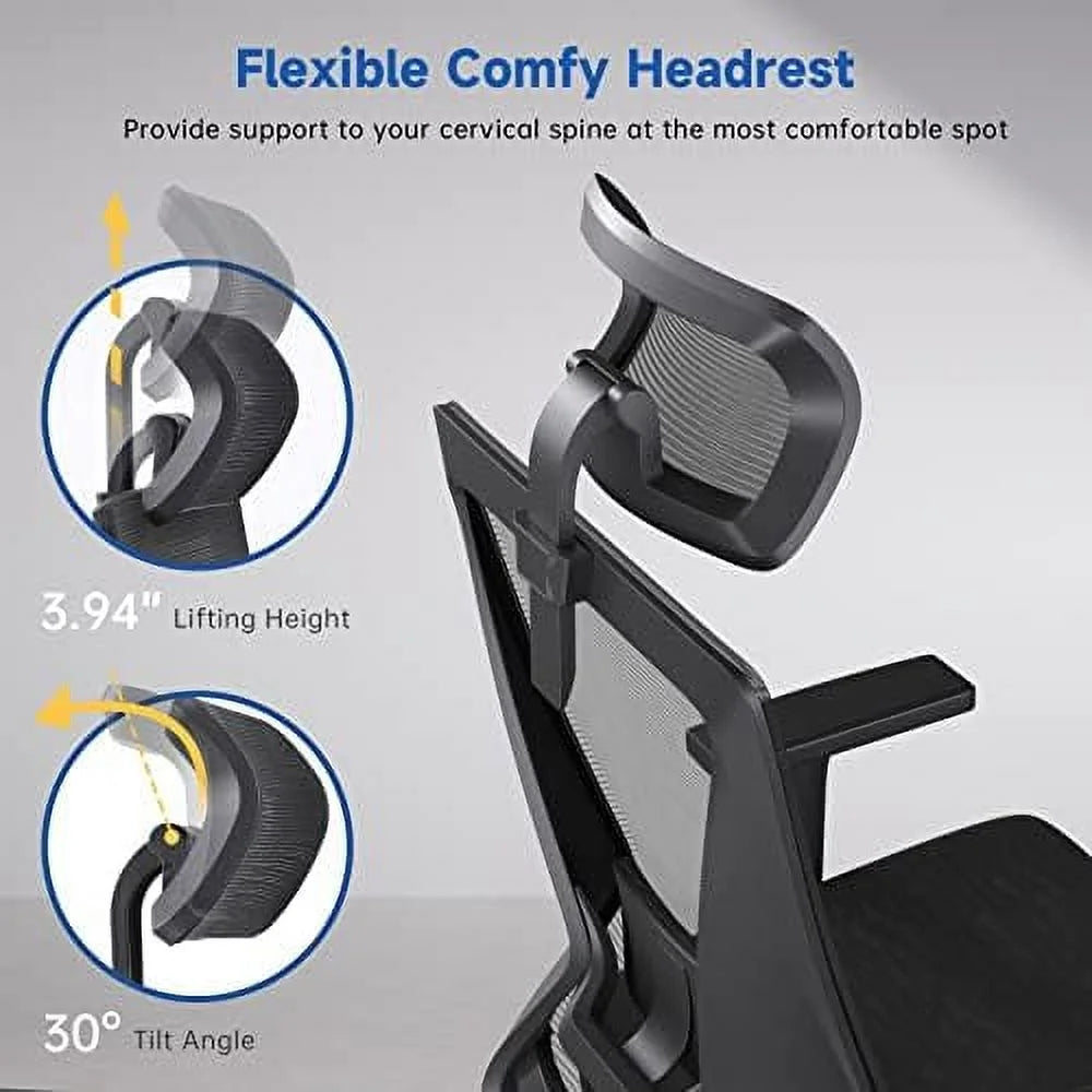 Black Ergonomic Mesh Office Chair with Lumbar Support Y279