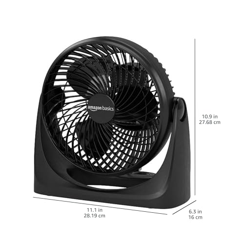 11-Inch Air Circulator Fan with 90-Degree Tilt Head, 3 Speed Settings, Black D31668