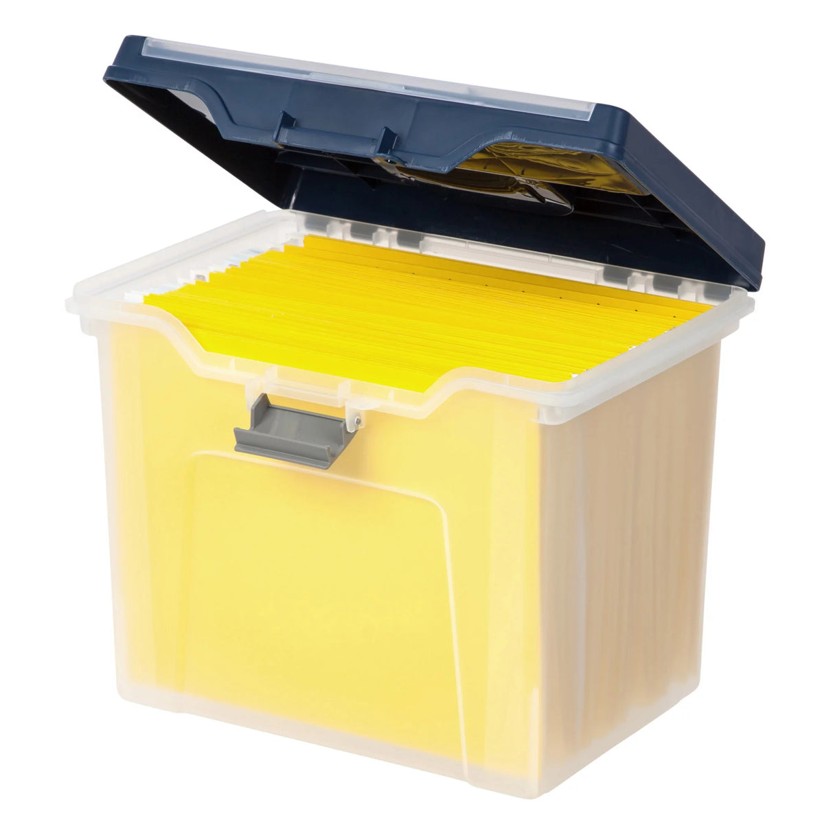 Large Mobile File Box Letter Size Clear Blue W9722